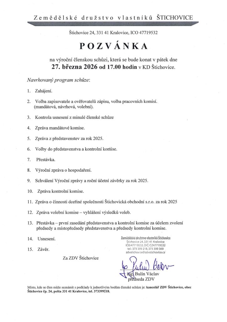 zdv pozvánka na výroční schůzi 27.3.